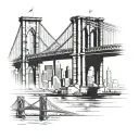 World Trade Center twin towers with Brooklyn bridge tattoo design idea