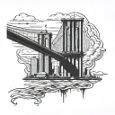 World Trade Center twin towers with Brooklyn bridge tattoo design idea
