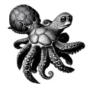 Octopus And Turtle tattoo design idea
