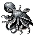 Octopus And Turtle tattoo design idea