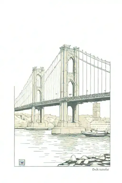 photo polaroid istanbul bridge tattoo design idea