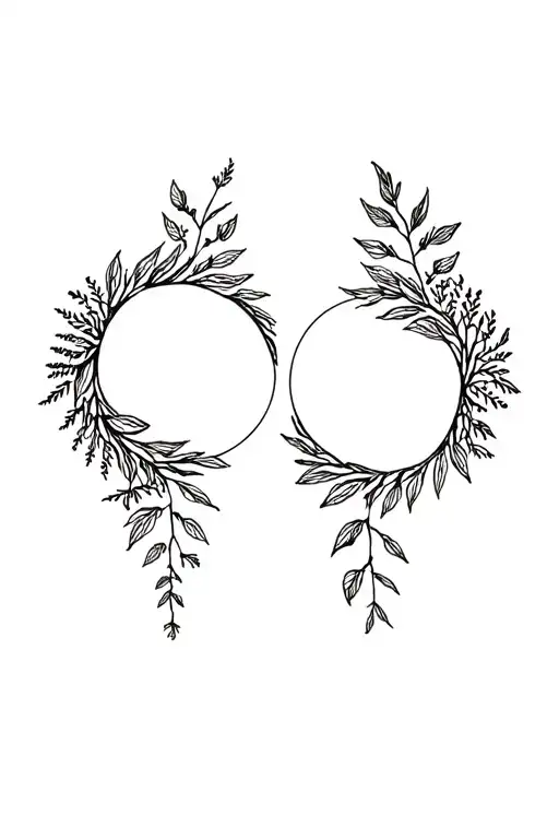 two circles around the wrist about an inch apart with plants flowing up the arm tattoo design idea