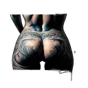 Buttocks tattoo design idea