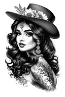 Mexican pinup girl tattoo design idea