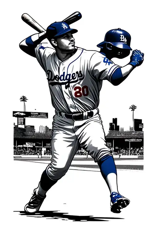 representing the Los Angeles dodgers and Long Beach California  tattoo design idea