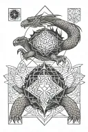 dragon and shellback turtle tattoo design idea