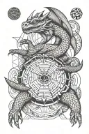 dragon and shellback turtle tattoo design idea