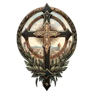 Jerusalem cross surrounded tattoo design idea