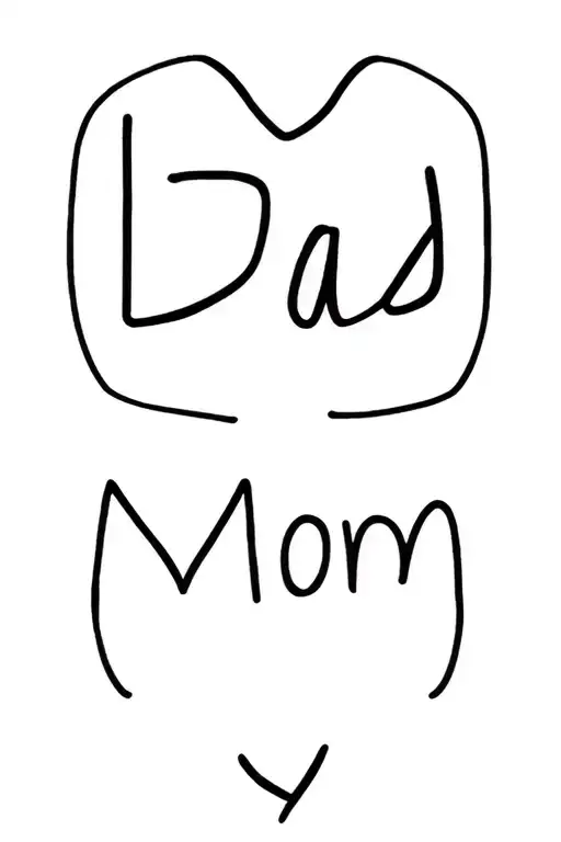 Love dad and mom tattoo tattoo design idea