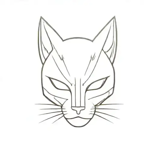cat with batman mask tattoo design idea