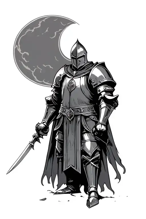 english knight tattoo design idea