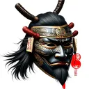 Japanese samurai mask tattoo design idea