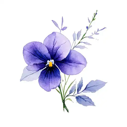 wild violet tattoo design idea