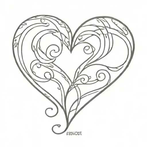 heart outline made from the words once and forever tattoo design idea