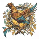 Phoenix Bird Inside A Tree Of Life tattoo design idea