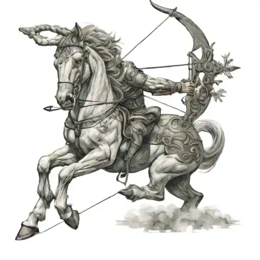 Sagittarius centaur-archer shooting  tattoo design idea