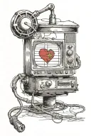 A realistic depiction of a desktop computer with a heart monitor line forming the shape of the Philippines, symbolizing your dedication to surgery and love for your country tattoo design idea