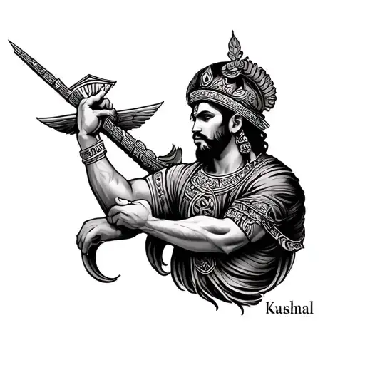 name Kaushal, sign gemini, seaman from Nepal tattoo design idea