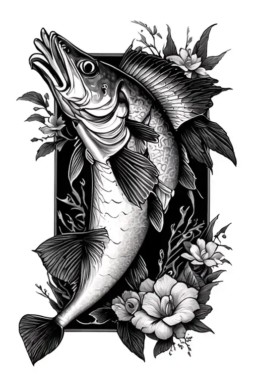 fishing half sleeve memorial tattoo design idea