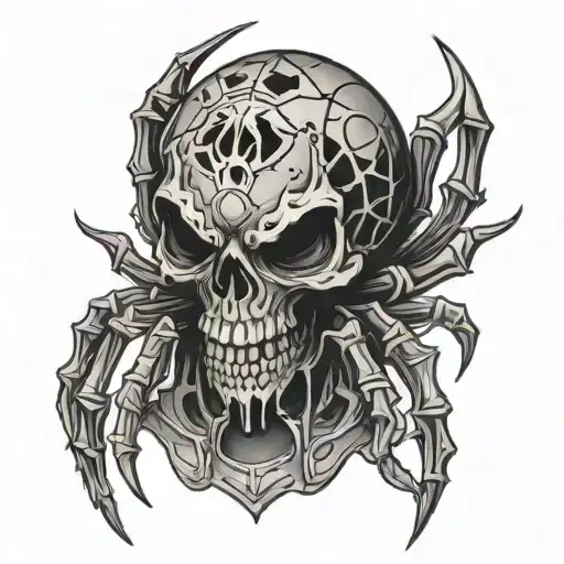 spider with a skull wearing tattoo design idea