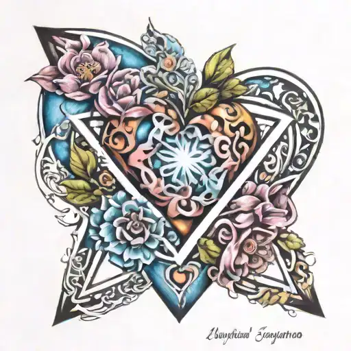 colorful infinity adoption triangle blooming heart Lynnette Syrena  2/12/18 tattoo design idea