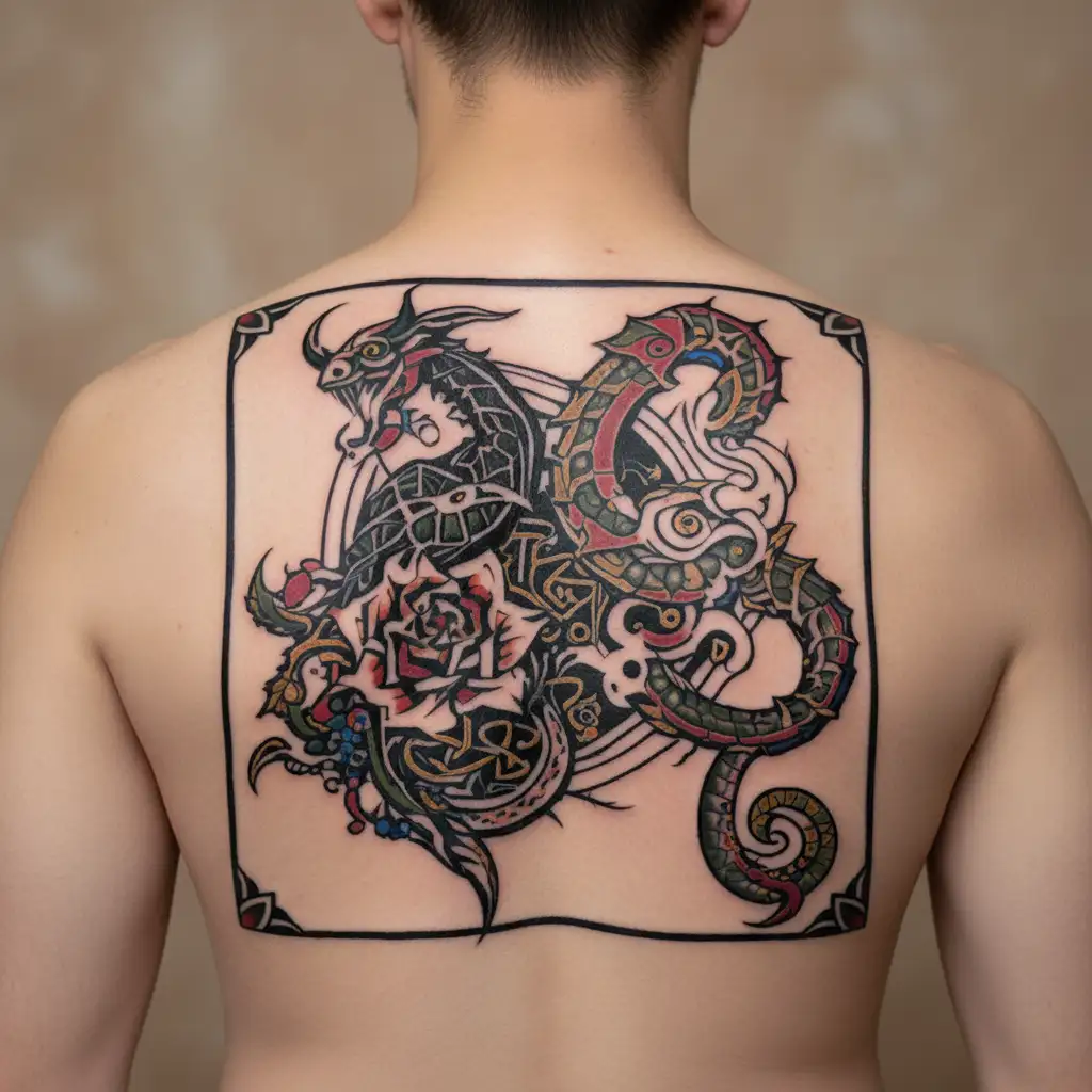 Scorpio and capricorn tattoo design combining tattoo design idea