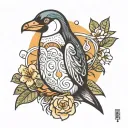 penguin + the name luka tattoo design idea
