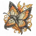 a moth to a flame tattoo design idea
