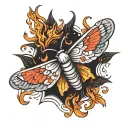 a moth to a flame tattoo design idea