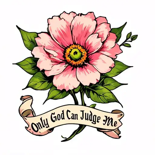 Only God Can Judge Me flower tattoo design idea