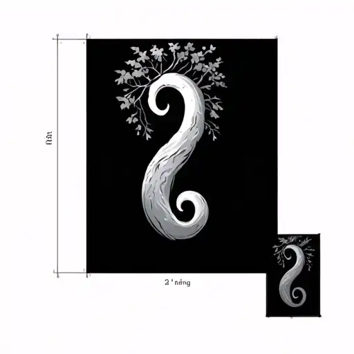 Semicolon with simple dead tree tattoo design idea