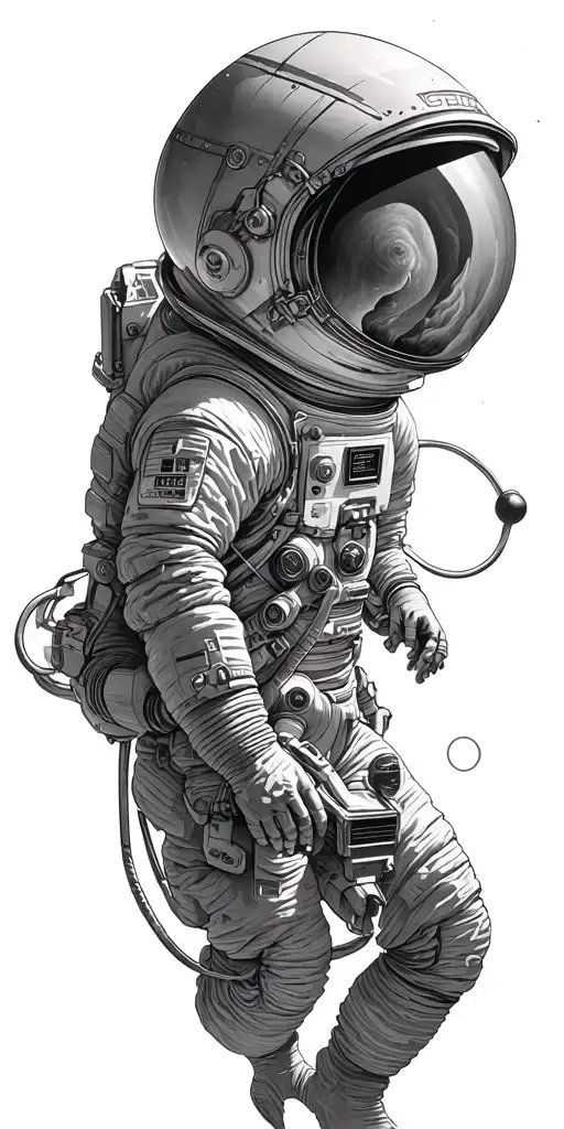 aquarius astronaut exploring tattoo design idea