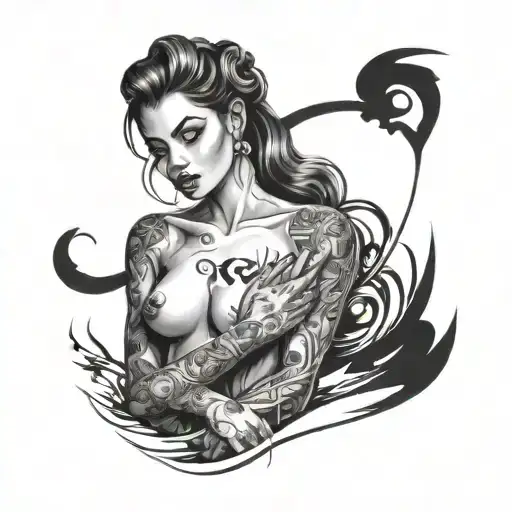 nude woman sexy girl tattoo design idea