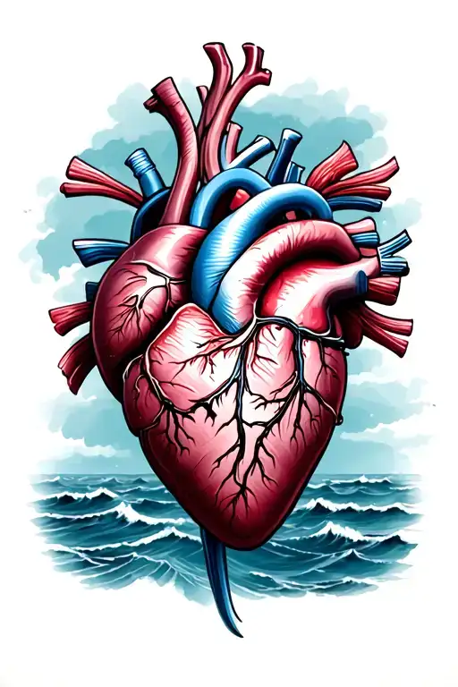 Alcatraz and heart tattoo design idea