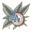 dodgers logo with a palm tattoo design idea