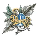 dodgers logo with a palm tattoo design idea