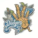 dodgers logo with a palm tattoo design idea