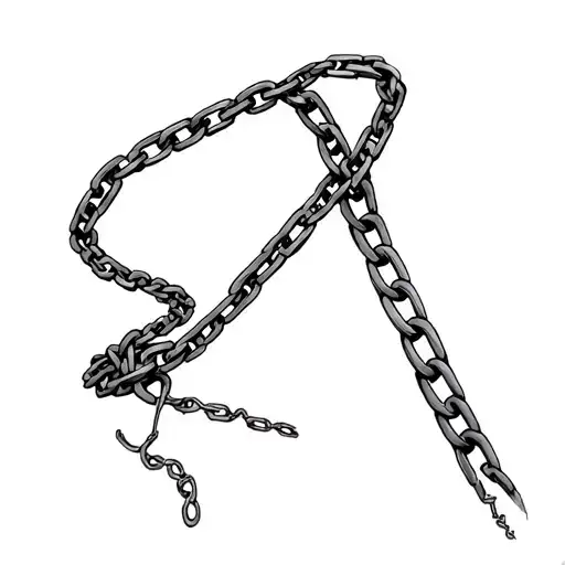 A full black and grey realism forearm tattoo design. Kurapika’s chain from Hunter x Hunter wraps tightly around the arm tattoo design idea