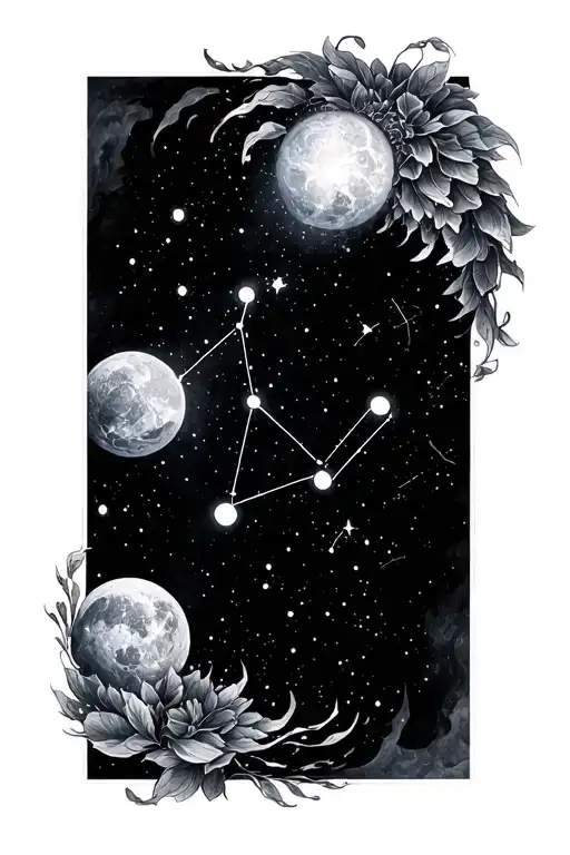 andromeda constellation tattoo design idea