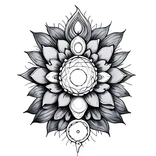 7 Chakras tattoo design idea