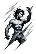 Mjonir with lightning bolt tattoo design idea