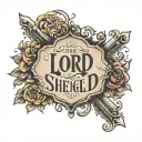 tatto for the rib that has text that says the lord is my strength and my shield psalm 28:7 tattoo design idea