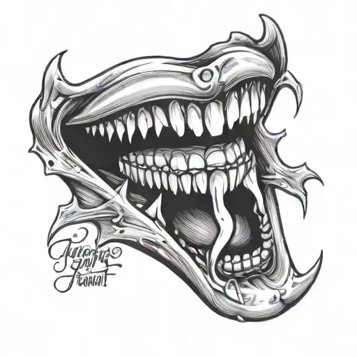 fake vampire teeth with the words vampire will never hurt you tattoo design idea