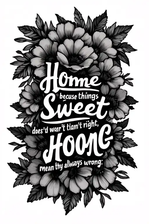 Motley Crue 'Home Sweet Home' lyrics are 'just because things weren't right, doesn't mean they're always wrong. Floral tattoo design idea