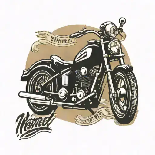 A tattoo saying nomad chopper motorcycle tattoo design idea