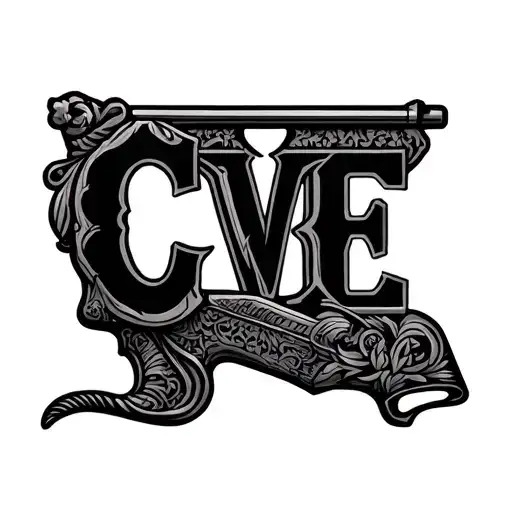 gun initials CVE Leo Louisiana Baton Rouge tattoo design idea