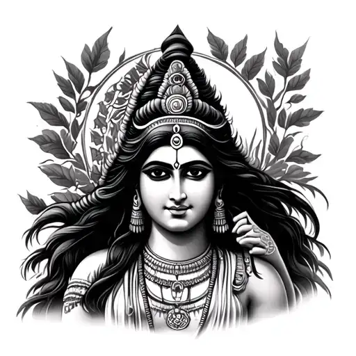Shiva Parvati tattoo design idea
