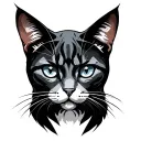 cat head machine tattoo design idea