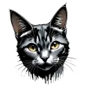 cat head machine tattoo design idea