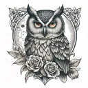 Tattoo of a beautiful realistic feminine owl crying with a full moon in the background holding a ripped bleeding heart  tattoo design idea